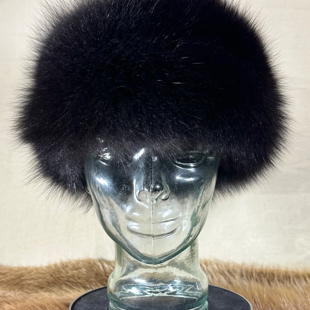 Black Fox Fur Headband - Picture 4 of 7